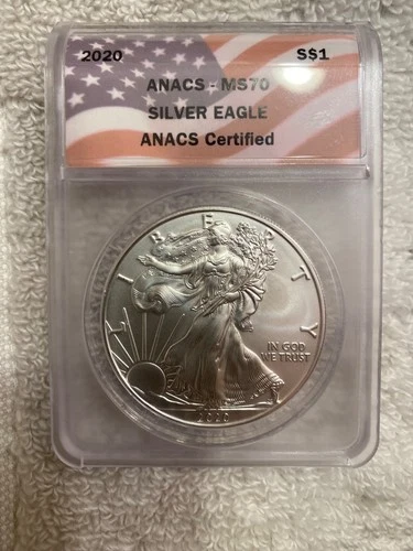 2020 American Silver Eagle ANACS MS70 Flawless 99.9% Silver