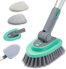 3 in 1 Tile Tub Shower Scrubber,Cleaning Brush with 58" Long Handle,Detachable