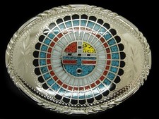 UD15159 NOS VINTAGE 1970s  SUN GOD  SOUTHEWESTERN DESIGN ART DESIGN BUCKLE