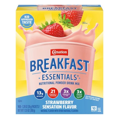 Carnation Breakfast Essentials Powder Protein Nutritional Shake Drink Mix Packet