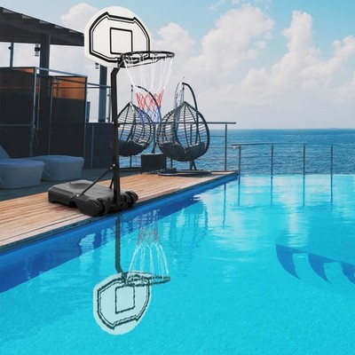 Poolside Basketball Hoop System Backboard Net Swimming Pool Games Ball Sports