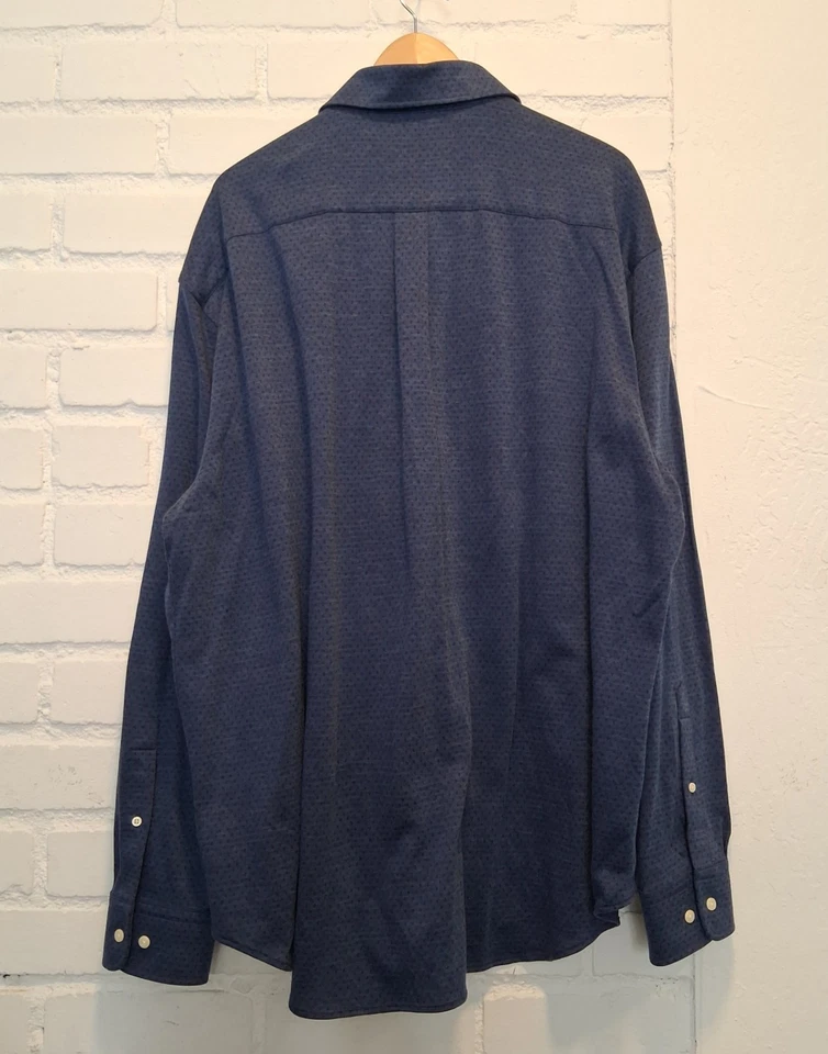 Camisa Peter Millar Crown elástica manga larga abotonada azul marino para hombre talla 2XL NUEVA CON ETIQUETAS Foto 3 de 4