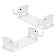 2 Pcs Nail Free Rack Office No Drill Bathroom Shelf Wall Floating