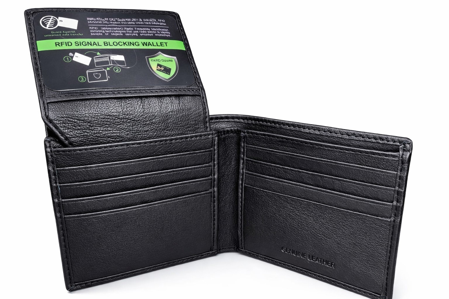 Men's Genuine Leather Classic Bifold Wallet Passcase Extra Capacity Credit Cards