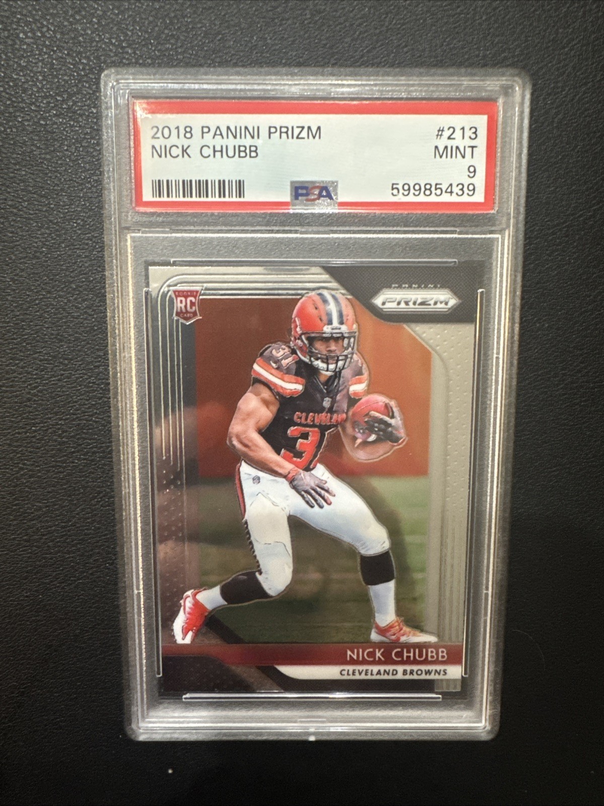 NICK CHUBB 2018 PANINI PRIZM ROOKIE RC # 213 PSA 9