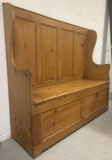 Banc Coffre Ancien Rustique Art Populaire Pub Anglais Fauteuil XIXeme