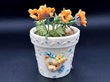 Cherished Teddies Faux Flowers  1996 Priscilla Hillman Orange Artificial Flowers