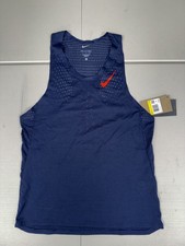 Nike Aeroswift Dri-fit Adv Running Singlet Tank Obsidian Fn4231-451 Pick Size