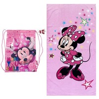 Rucksack Mit Strandtuch Minnie Sterne Baumwolle 70X140Cm Kind