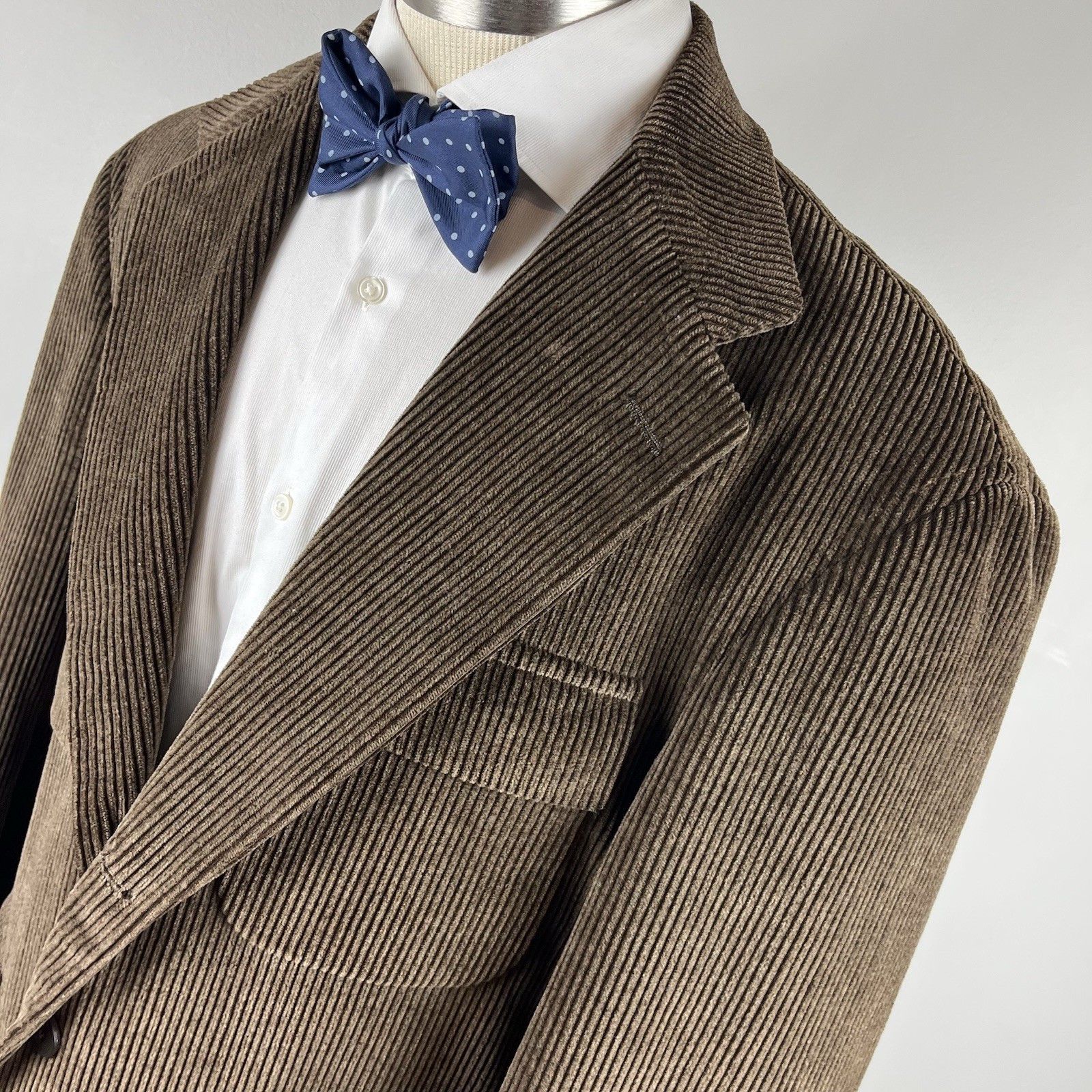 CLASSIC Tallia Uomo 42S brown cotton corduroy half belted 3 roll 2 blazer jacket