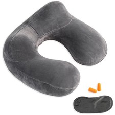 Reisekissen, Nackenkissen, aufblasbar, Samt, waschbar, Reise, Flugzeug, Auto