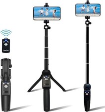 42" Compact Selfie Stick , Extendable, Wireless Bluetooth Remote, Lightweight