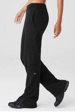 Alo Yoga High-Waist Free Time Straight Leg Sweatpants Wide Leg Women XS Heavy