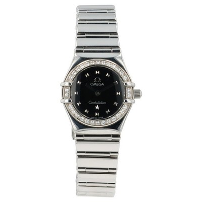 Omega Constellation Black Dial Steel 22.5mm Quartz Women's Watch 1465.51.00