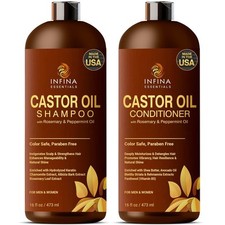Hair Growth Rosemary Peppermint Oil Castor Oil Shampoo and Conditioner16oz