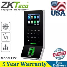 ZKTeco F22 Fingerprint Biometric Time Clock Access Control Systems WiFi TCP/IP