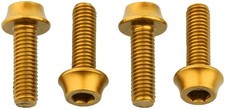 Wolf Tooth Water Bottle Cage Bolts - Set/4, Aluminum, Gold
