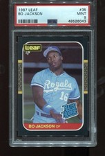 Bo Jackson Rookie 1987 Leaf #35 RC Card MLB PSA 9 Mint!