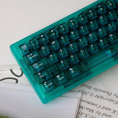 Sumgsn 114 Keys Green Crystal Transparent Keycaps PC Cherry Profile
