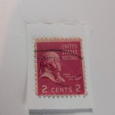 1936 Very Rare  2 Cent Red John Adams Used Stamp Historical Figures