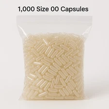 Empty Capsules 1000 Count Size 00, Non-GMO, Made in USA