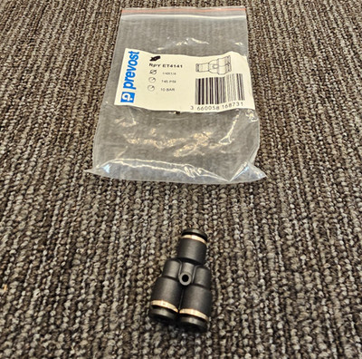 (8 PCS) Prevost RPY ET4141 Conex Push-To-Connect Fitting 1/4'' Equal Union Y/Tube