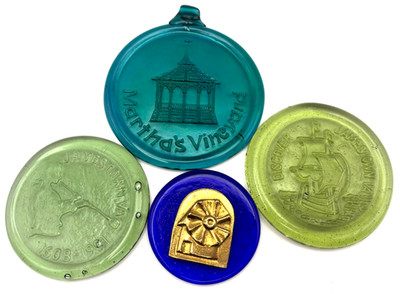 Eclectic Glass Lot: 2 Jamestown VA Handblown, Martha s Vineyard & Blue Windmill
