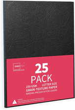 25 Pack 13 Mil Grain-Texture Paper Binding Pr...