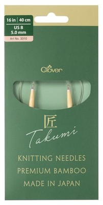 Clover Stricknadeln: Rund: Fest: Drehbar: Pro Takumi Bambus: 40 Cm X 5,00 Mm