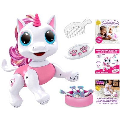 Robo Pets Pink Unicorn Toy - Remote Control, Walking & Dancing Robot for Kids