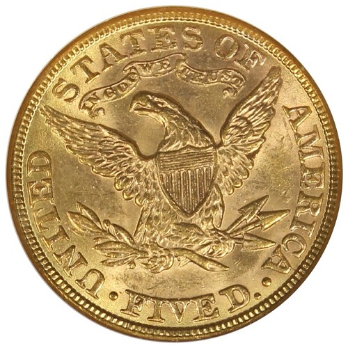 1901 $5 Gold Liberty Half Eagle NGC MS62 Uncirculated Coin - Picture 4 of 4