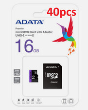 LOT OF 40 ADATA 16GB MicroSDHC UHS-I Class 10 Memory Card Adapter NEW AUTHENTIC