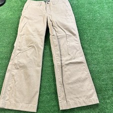 Lauren Ralph Lauren LRL Womens Sz 10 100 Cotton Cream Straight Pants WideBottom