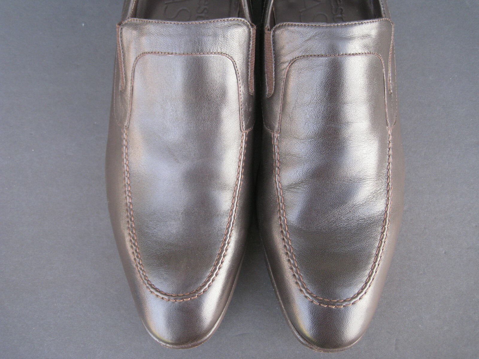 A.Testoni Basic Men's Dark Brown Leather Loafers,… - image 7