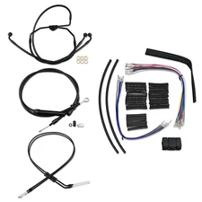 Stainless Cable Brake Line Kit Black 16" Apes 2002-2006 Harley Touring NoCruise