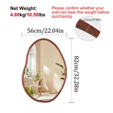 Irregular Wall Mirror Wood Frame Asymmetrical Decorative Vanity Dressing Mirror