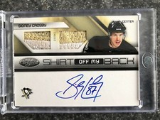 2010/11 CERTIFIED SHIRT OFF MY BACK PRIME SIDNEY CROSBY DUAL PATCH AUTO 4/5 