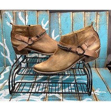 Corral Hearts/Wings Teen Girl Distressed Leather Western Snip Toe Boots Sz4.5T/6