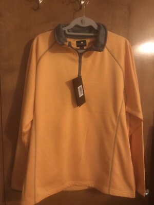 The Weather Apparel Co Poly Flex Golf Pullover 1/4 Zip Sweater - Mens 2XL Yellow