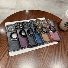 For iPhone 17 Pro Max 16 15 14 13 12 11 Magnetic Glitter Shockproof Phone Case