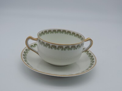 Haviland and Co Limoges France Teacup Saucer 2 Handle