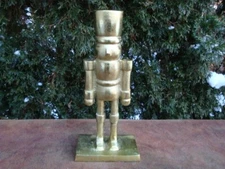 Winter Wonder Lane  10.5" Gold Metal Nutcracker Tabletop Decor (non-functional)