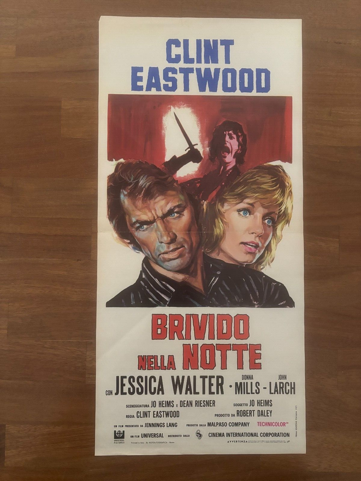 Locandina originale film Brivido nella notte (1972) - Regia di Clint Eastwood
