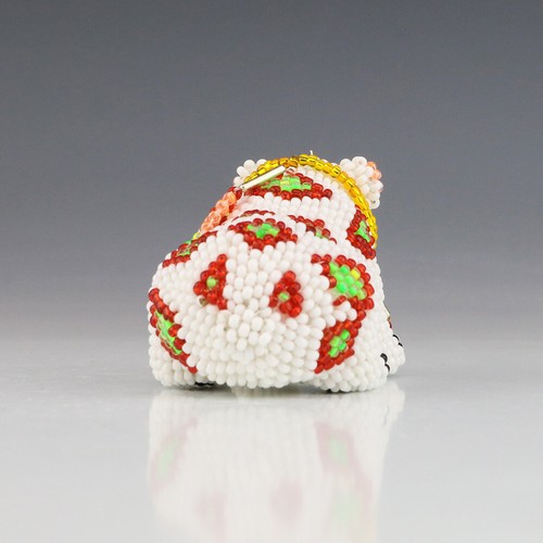 NATIVE AMERICAN ZUNI BEADED POLAR BEAR BY DENISE & FARON GCHACHU - Picture 6 of 7
