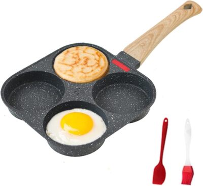 Non-Stick, 4-Cup Granite Omelette Pan, Multi-Purpose Breakfast Skillet
