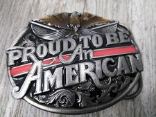 VTG 1989 Siskiyou Proud to be an American Soaring Eagle Belt Buckle America USA
