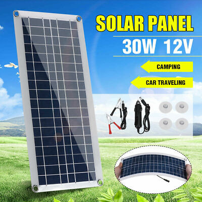 30W Dual USB Flexible Solar Panel Kit w/40A Controller Outdoor Charger Power
