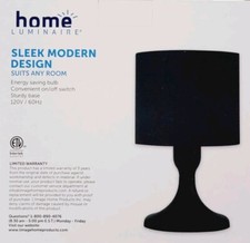Home Luminaire Table Lamp - Sleek Modern Design - Black Qty 2   2 for 1 price