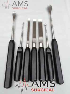 Periosteal Elevator Chisels Bone Curette Orthopedics Spine Instruments 7 Pcs