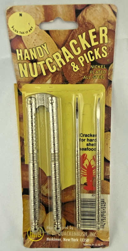 VINTAGE NEW OLD STOCK H.M. QUACKENBUSH NUT CRACKER AND PICK SET